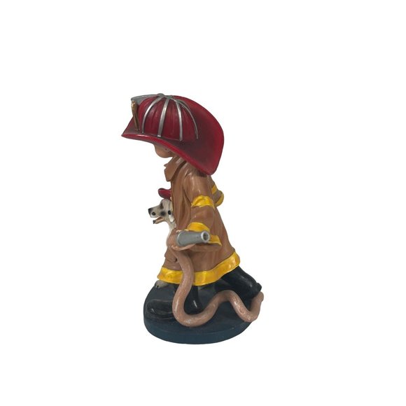 Child Fireman Dog Third Birthday Cake Topper Figurine Red Hats of Courage Vanmar - Picture 2 of 5